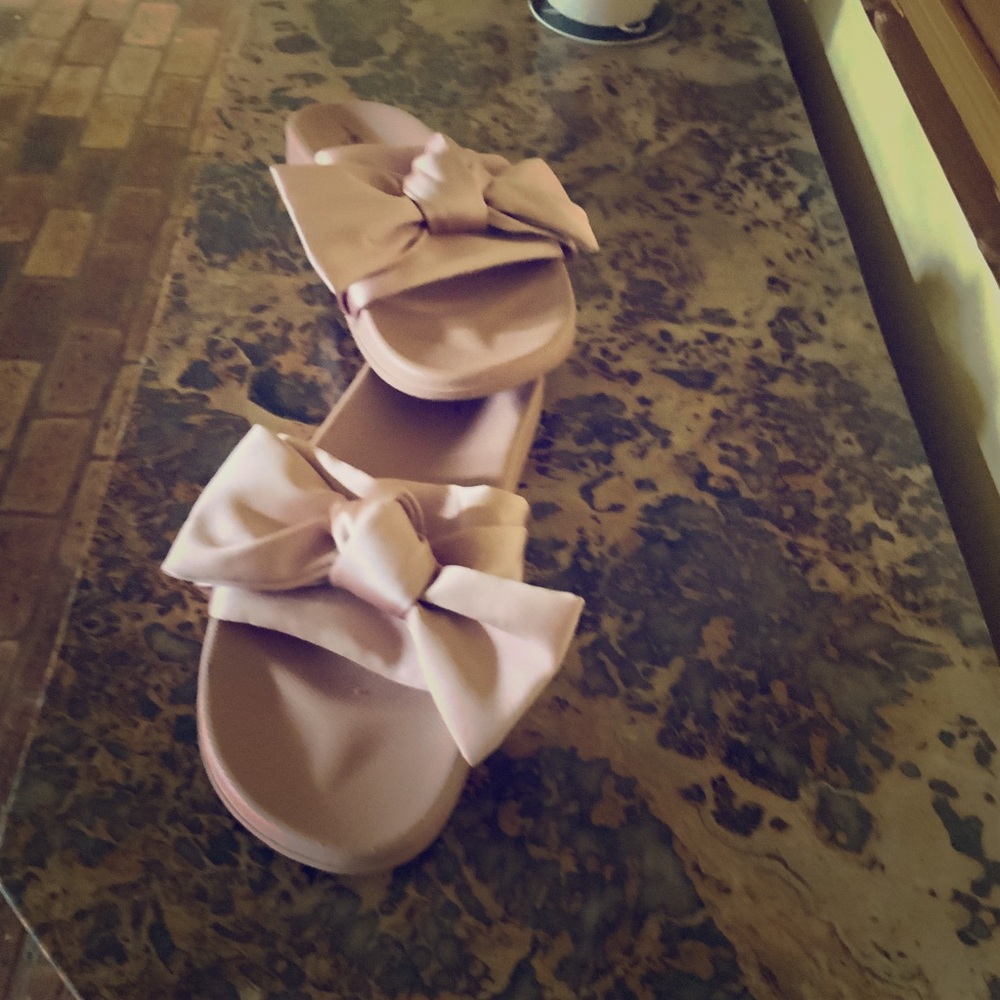Rose Satin Slides
